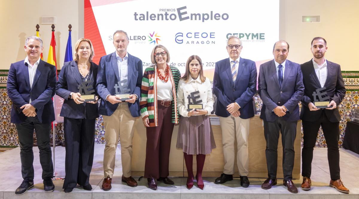 Ganadores de la quinta edición de los premios Talento Empleo Aragón