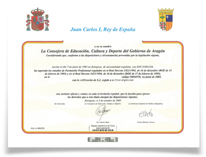 Diploma del Ministerio de Educación, Cultura y Deporte